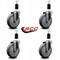Service Caster 5'' Gray Poly Wheel Swivel 1-3/8'' Expanding Stem Caster Set, 4PK SCC-EX20S514-PPUB-138-4 - alternate 2